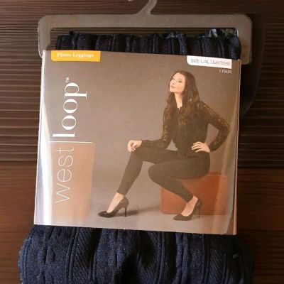 West Loop fleece leggings, Black Textured Size L/XL 12-16